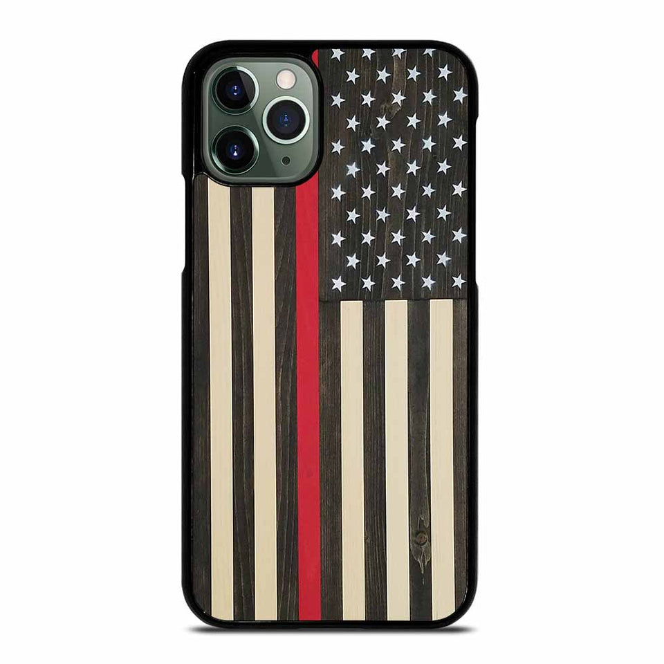 AMERICAN FLAG USA BLACK WOOD iPhone 11 Pro Max Case