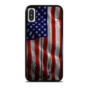 AMERICAN FLAG USA WOOD iPhone X / XS case