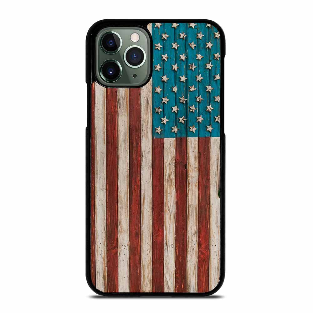 AMERICAN FLAG USA WOOD #2 iPhone 11 Pro Max Case
