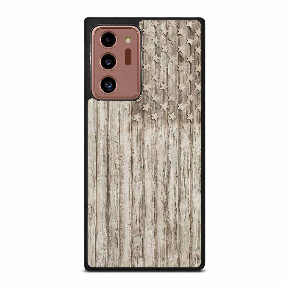 American flag usa white wood Samsung Galaxy Note 20 Ultra Case