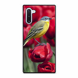 BIRD STANDING ON TULIP Samsung Galaxy Note 10 Case