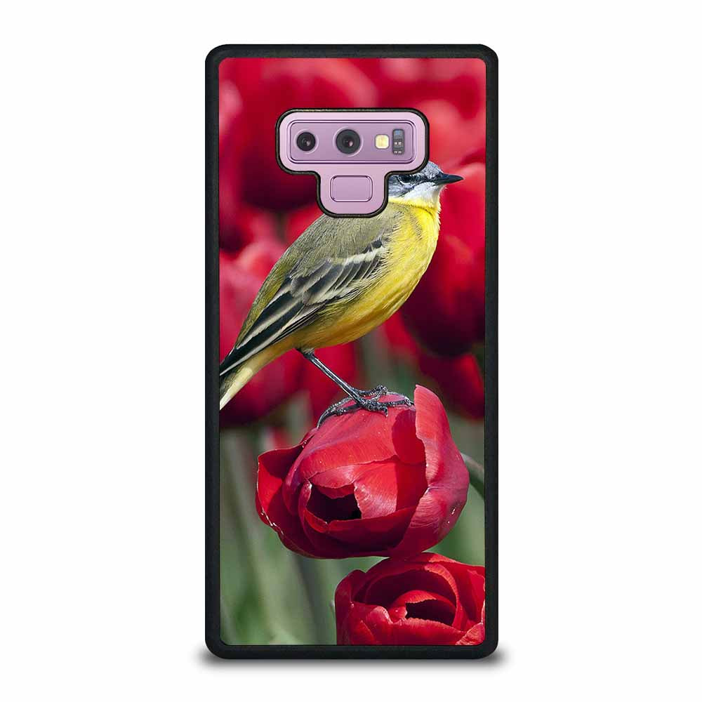 BIRD STANDING ON TULIP Samsung Galaxy Note 9 case
