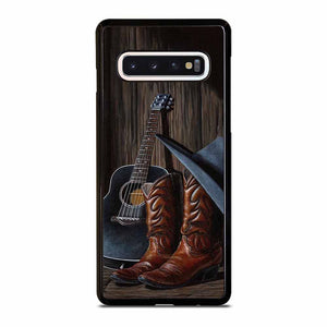 COUNTRY GUITAR BOOTS HAT Samsung S6 S7 Edge S8 S9 S10 Plus S10 5G S10e Note 8 9 10 10+ Case