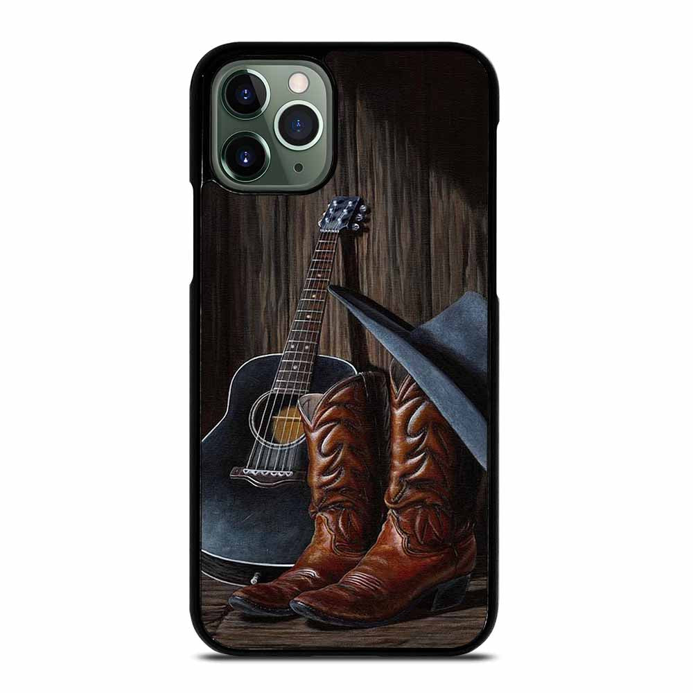 COUNTRY GUITAR BOOTS HAT iPhone 11 Pro Max Case