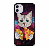 GALAXY CAT EATING PIZZA iPhone 11 Case