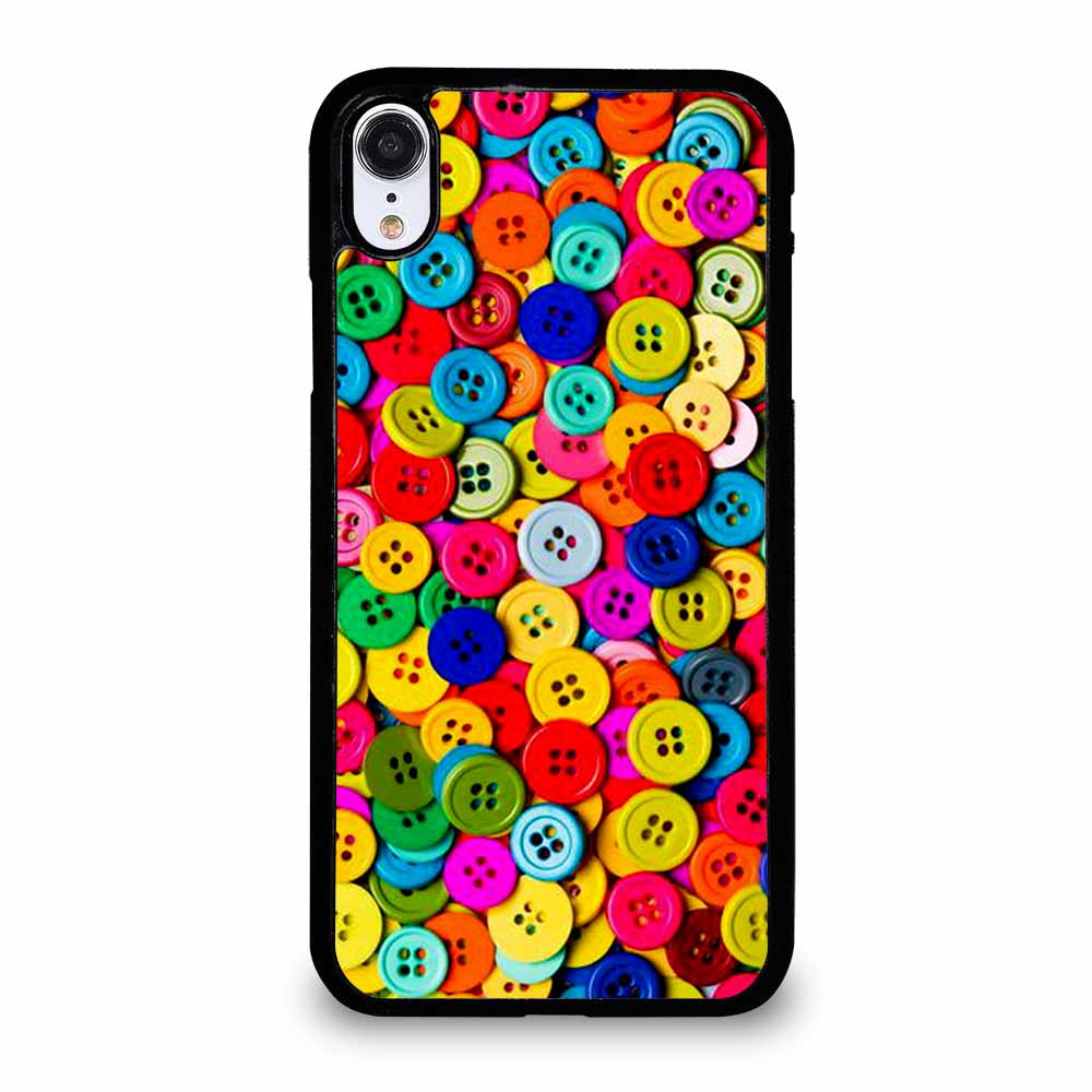 SEWING BUTTONS RAINBOW iPhone XR case