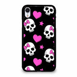 SKULL HOT PINK BOWS iPhone XR case